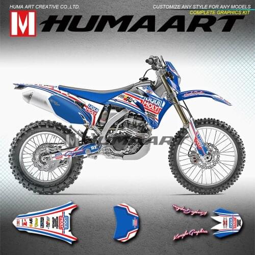 HUMMART Dirt Bike Graphics Sticker Vinyl Wrap Kit for WR250F WR450F 2007 2008 2009 2010 2011 2012 2013 2014