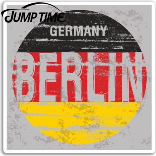 Jump Time for Berlin Germany Flag EU Vinyl Stickers Sticker Luggage Travel Auto Bumper Motor Decal Waterproof Car Accessories