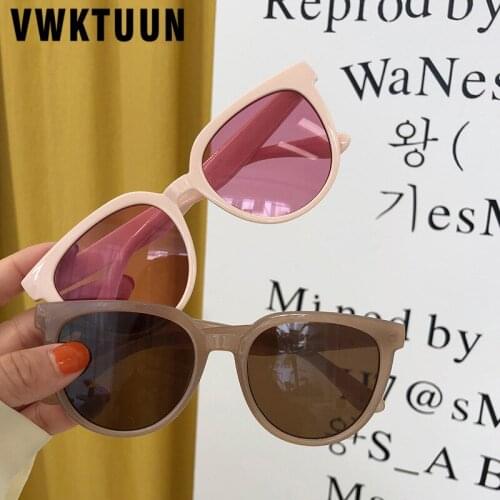 VWKTUUN Round Sunglasses Women Men Vintage Glasses Cat Eye Sun glasses For Womens Luxury Brand Design UV400 Candy Color Shades