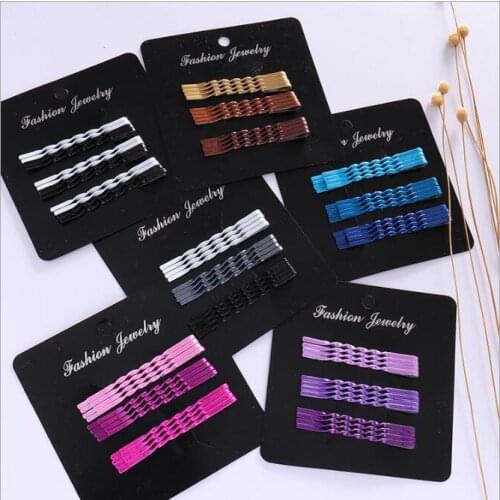 12pcs/lot lady gradient color drip invisible hair clip curly hair wave wave than pin daily use wedding party hairdresse