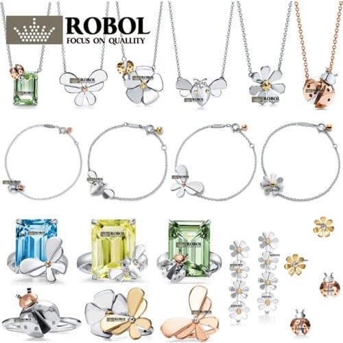 High quality original 925 sterling silver sun flower firefly butterfly ring necklace suitable for women to attend party wedding