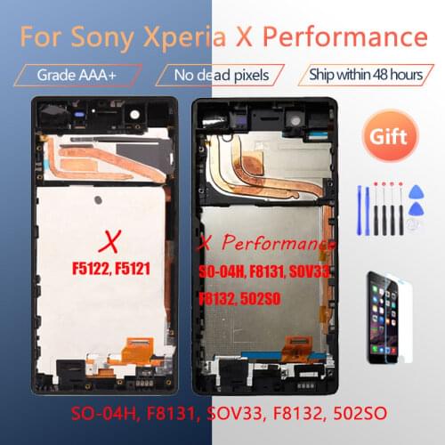 For Sony Xperia X/X Performance F5122 F5121 SO-04H F8131 SOV33 F8132 502SO LCD screen assembly with front case touch glass