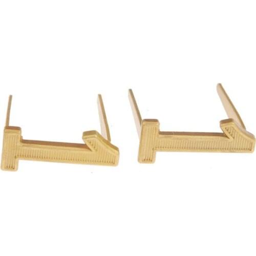 PAIR OF WWII WW2 GERMAN MILITARY NUMBER 1 METAL EPAULET BADGE GOLD