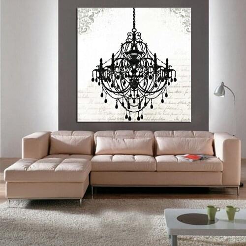 1 panel Modern still life painting canvas art crystal chandelier pattern retro living room bedroom wall art