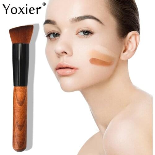 1Pcs Oblique Head Foundation Brush Professional Single Makeup Brush Blending Beauty Contour Cheek Multifunction Makeup Tools