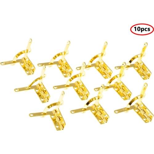 10Pcs Decorative Furniture Hinges Kit 90 Degree Spring Desk Table Cabinet Stand Hinge Frame Vintage Bronze Jewelry Hinge Bracket