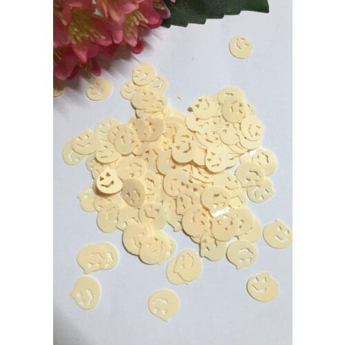 1000pcs/lot 11mm Beige Halloween Pumpkins Sequins PVC Flat Paillette Crafts For Sewing Easter DIY Accessory Kids DIY