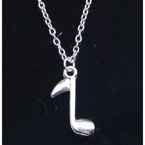 20pcs New Fashion Necklace 23x13mm musical note Pendants Short Long Women Men Colar Gift Jewelry Choker