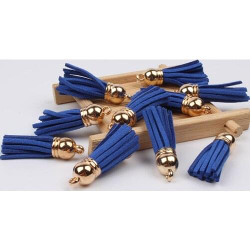 35mm 20pcs Royal Blue Feather Tassels Jewelry Finding Key Tassel Handmade Ornaments Garments Accessories