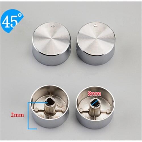 4pcs/set 8mm Rotary switch gas stove parts stove gas stove knob stainless steel round knob Knob for gas stove