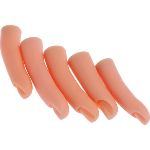 5Pcs/Set High Quality Silicone Practice Nail Art Training Hand Finger Adjustable Fake Finger Manicure Tool