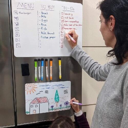 A3 A4 Size Dry-erase Magnetic Whiteboard for Fridge White Board Magnetic Markers Eraser Menu Planner Daily Week Organizer Sheet