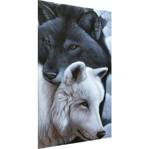 Full Diamond Embroidery Animal Two wolves Cross Stitch 5D Diamond Mosaic diamond Painting Rhinestone Mosaic Home decor gift