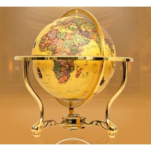 American retro study room desk crafts antique globe ornaments