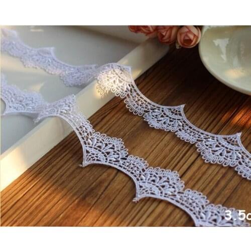Free Shipment 3 Meters Waves Style 3.5cm Width Hot Sale Water Soluble Embroidered Lace Trim