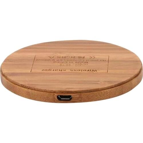 Wireless Charger Slim Wood Charging Pad 5W Phone Charger Fast Portable Charging Pad Quick Charging Mat