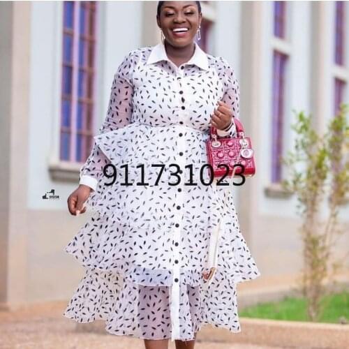 Plus Size Evening Dresses For Women 2021 New Fashion African Sexy Clothing Elegant Long Sleeve Cake Dress Summer Maxi Dress