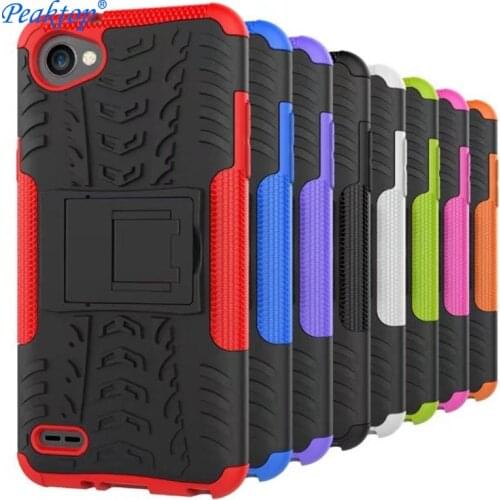 Peaktop For LG Q6 Cases 5.5" Kickstand Armor Duty TPU + PC Shockproof Case For LG Q6 a alpha Q6a Q6 M700 Covers Silicone Case