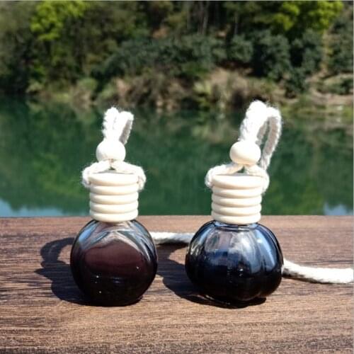 Black Car Hanging Air Freshener Empty Glass Bottle Perfume Rearview Mirror Ornament Car-styling Essential Oils Fragrance