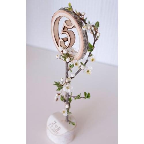 Retro Wooden Digital Custom Information Decorative Ornaments Original Wood Shooting Props Jewelry Restaurant Desktop Number Plat