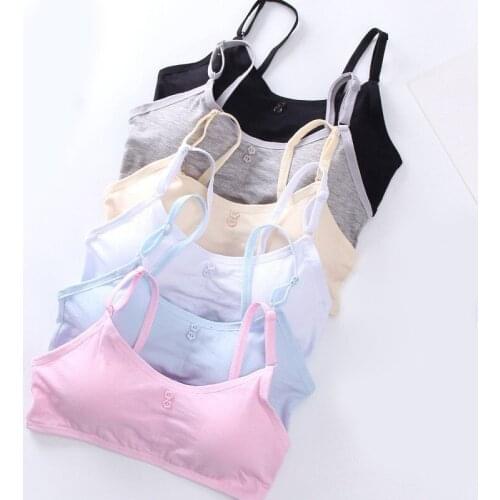 Kids Girls Training Bras Wireless Cotton Underwear For Teenage Student Training Bras Pubery Clothing Children Vest Bras