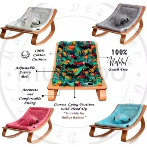 Mukabo Star Natural Wooden Baby Rocker Wood Main Lap Baby Bouncer