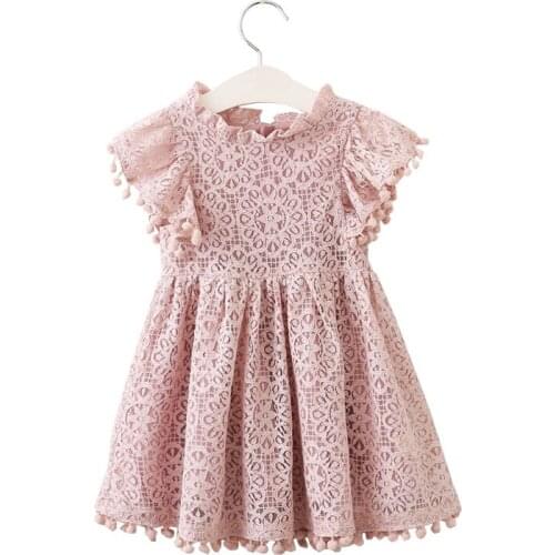 Children Girl Dress Kids Short Sleeve Summer Dresses for Girls Casual Lace Embroidery Princess Girls Clothes