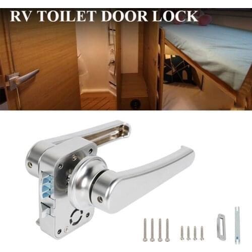 RV Toilet Door Lock Bathroom Door Lock Caravan Boat Latch Handle Lock RV Accessories