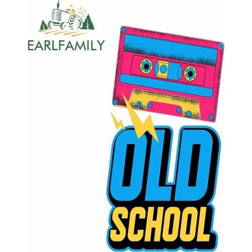 EARLFAMILY 13cm x 7cm for OLD SCHOOL Magnetic Tape Anime Car Stickers Personality Cartoon Decal Refrigerator Bumper Decoration