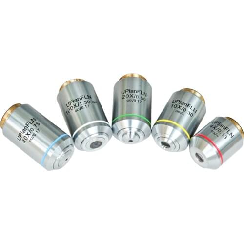 Infinity System Semi-apochromatic Plan Fluorescent Objective Lens 4X 10X 20X 40X 100X 20mm RMS Thread Interface