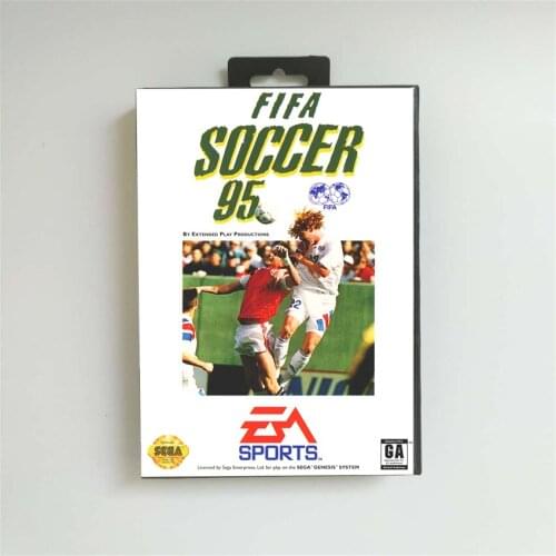 Soccer 95 - USA Cover With Retail Box 16 Bit MD Game Card for Sega Megadrive Genesis Video Game Console