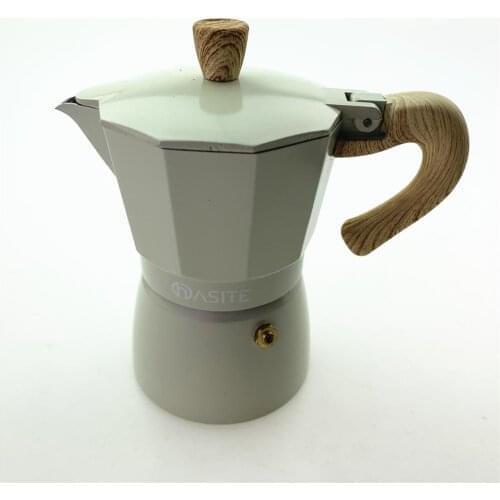 Coffee Pot Gift Pot Household Wood Grain Octagonal Aluminum Extra Strong Hand-made Coffee Pot