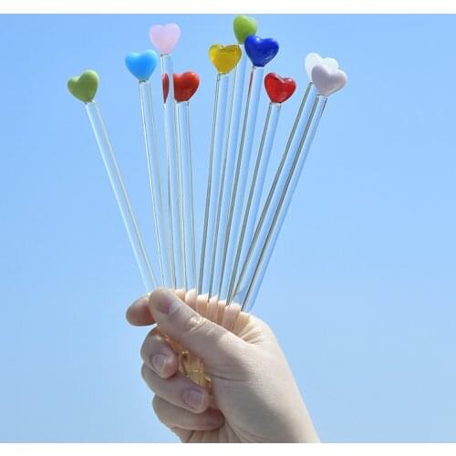 Swimstick Love Colorful Glass Stirring Stick Cute Creative Long Handle Juice Coffee Extended Spoon