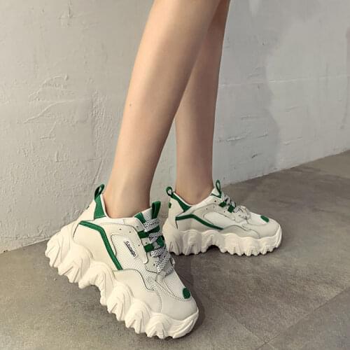 Women White Platform Sneakers Ulzzang Increasing Wedge Vulcanized Shoes Woman Sports Casual Shoes Fashion Chunky Dad Sneakers