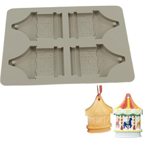 Merry-go-Round Aromatherapy Soap Mold For Chocolate Cookie Baking Mould DIY Craft Clay Silicone Molds Soap Wax Candle Mold