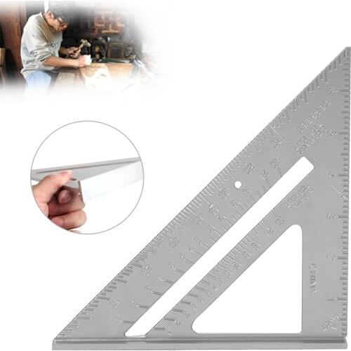 Aluminum Alloy Ruler Woodworking Measurement 7 inch Triangle Ruler Square Tool for Quickly Measuring Accessories