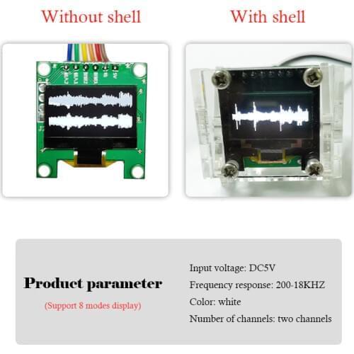 Mini 0.96 Inch OLED Music Spectrum Display Analyzer MP3 PC Amplifier Audio Level Indicator Music Rhythm Analyzer VU