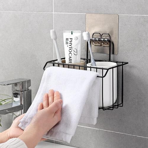 Wall-Mounted Storage Basket Bathroom Debris Storage Rack Kitchen Tool Accessories Rack Storage Basket Bathroom Accessories
