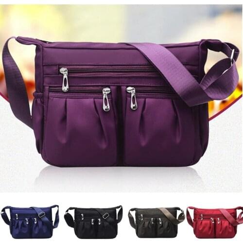 Nylon Diagonal Cross Bag Youth Fashion Casual Version Ladies Large Capacity Waterproof Shoulder Bag Solid Color Bag