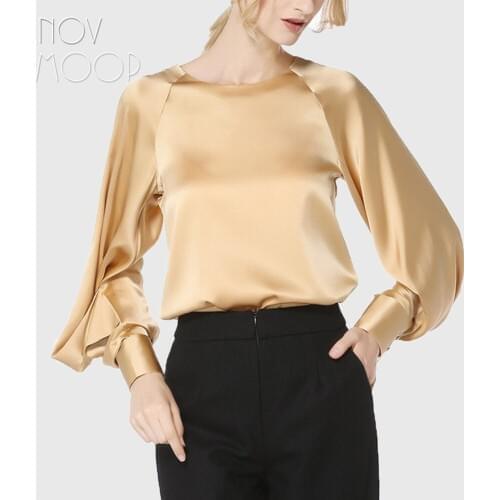 Novmoop Womens Satin Shirts