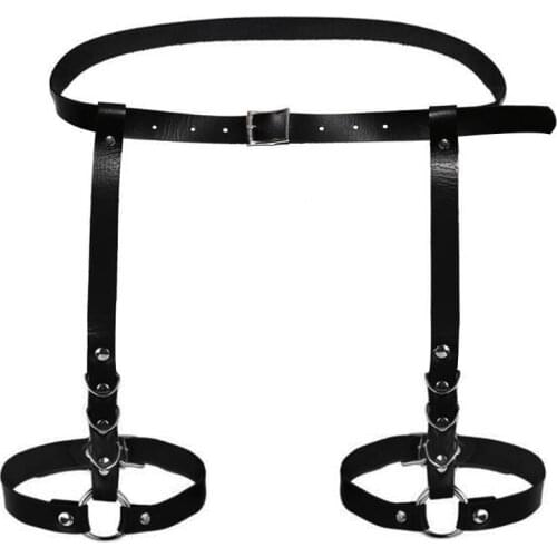 2020 Belt Sexy Leather Harness Punk Gothic Bow Garter Belt Leg Ring Stocking Suspenders Straps Detachable Leg Harness