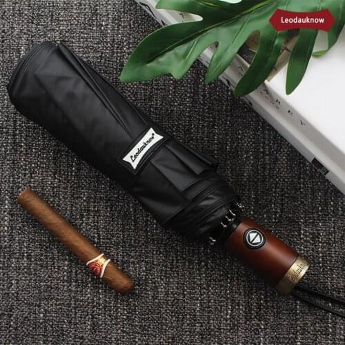 Luxury Wooden Handle Umbrella Men Automatic Big Golf Clear Umbrellas Windproof 10K Rain Umbrella Sun UV Parasol UPF50