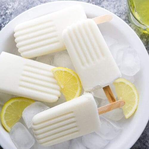 Meibum Cube Tray 4 Types DIY 4 Cavity Popsicle Moulds Silicone Ice Cream Molds and 50 Sticks Freezer Juice Summer Dessert Tools