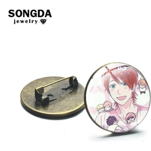 SONGDA Anime Yarichin Bu Club Cosplay Badges Brooch Pin Youth Lapel Pins Button For Backpack Clothes Jewelry Boyfirend Gifts