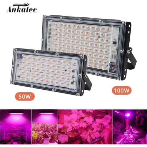 LED Grow Light PhytoLamp For Plants Tent 50W 100W AC 220V Flower Seeding Full Spectrum Lamp Indoor Outdoor Floodlight Grow Box