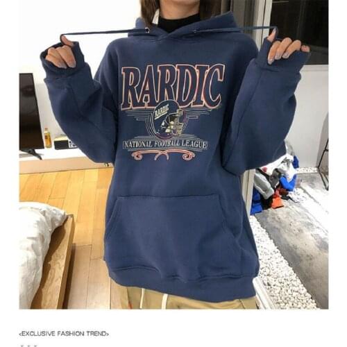 Womens Hoodie Velvet Thick Sweatshirt Female Autumn Winter Fashion Loose Korean Style Streetwear Women Harajuku Tops Hoodie