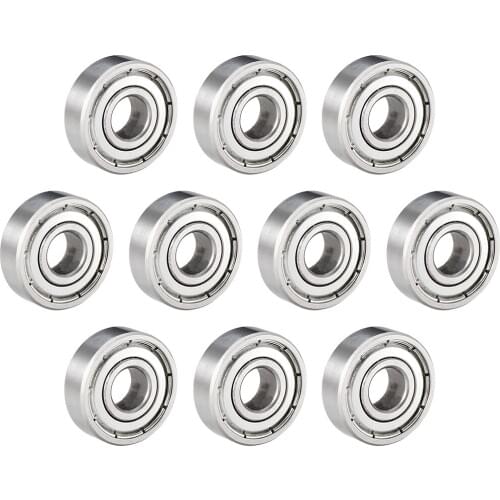 Uxcell Deep Groove Ball Bearing 607ZZ Double Shield, 7mm x 19mm x 6mm Chrome Steel Bearings, 10pcs