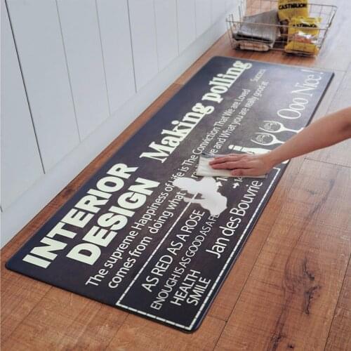 European-style PU Leather Kitchen Mat Floor Anti-oil Rug For Household Door Mat Foot Pad Toilet mat anti-skid carpet