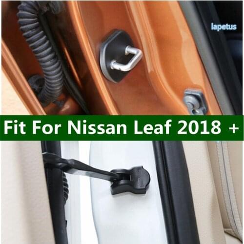 Lapetus Car Inner Door Lock Protector Decoration Frame Cover Trim 4 Piece / Set For Nissan Leaf 2018 Plastic / Black Look