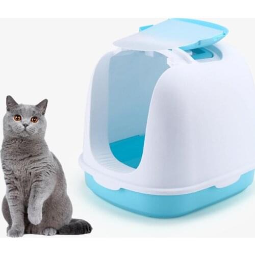 Kitten Litter Box with Scoop Totally Closed Detachable Cat Sandbox Anti Splash Pets Cleaning Bedpan Pet Cats Toilet Training